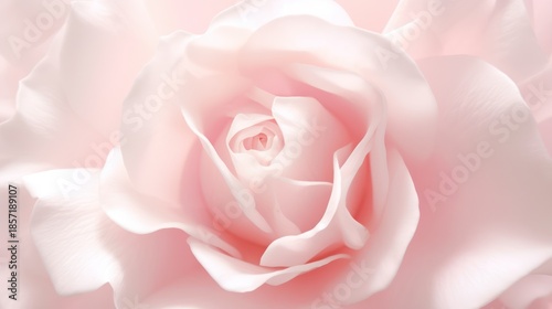 Soft Focus Close-Up of a Delicate Pink Rose Bloom.