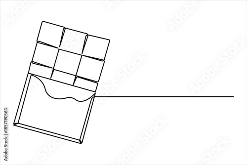 World Chocolate Day. One continuous line art drawing of chocolate design vector illustration
