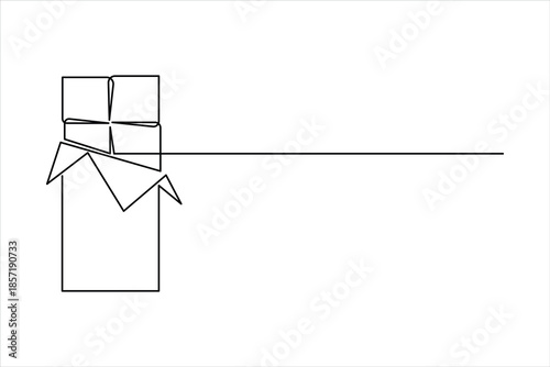 World Chocolate Day. One continuous line art drawing of chocolate design vector illustration
