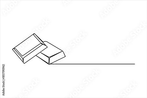 World Chocolate Day. One continuous line art drawing of chocolate design vector illustration
