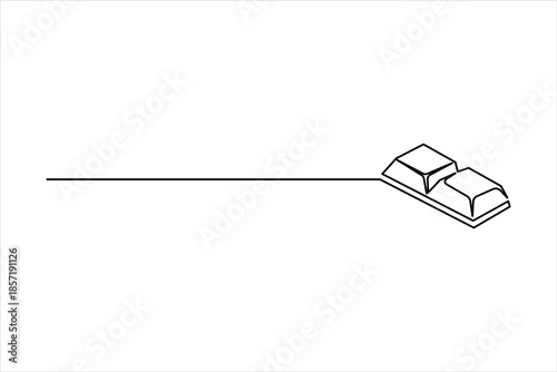 World Chocolate Day. One continuous line art drawing of chocolate design vector illustration
