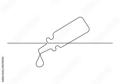 
 Continuous one line art dropper vector illustration