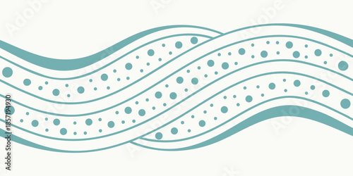 Seamless Dotted Wave Vector Pattern, Subtle Motion Effect Flat Background for App UI Design