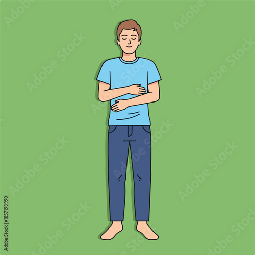 Illustration of a Man Standing with Arms Crossed