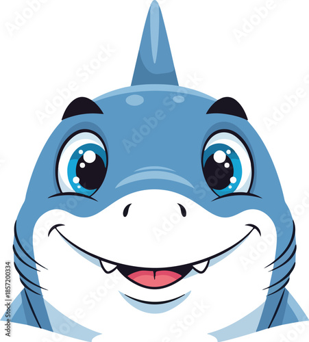 Smiling Cartoon Shark Character