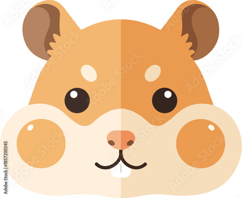 Adorable Cartoon Hamster Face Illustration