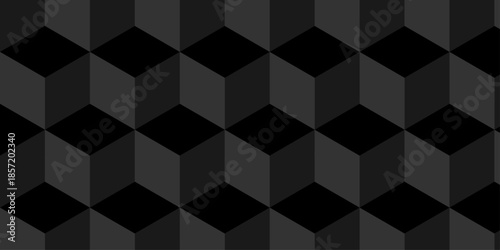 Cubic wall texture pattern. seamless cube grid hexagon technology background. Geometric pattern illustration mosaic, square and triangle wallpaper.