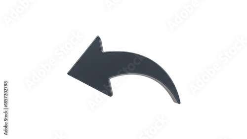 Free Download 3D Dark gray reply arrow icon with rounded corner on transparent background - GFXLoad