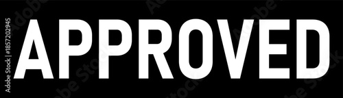 “Approved” text sticker displayed in bold