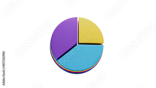 Free Download 3D Pie Chart with Colorful Slices on transparent background - GFXLoad