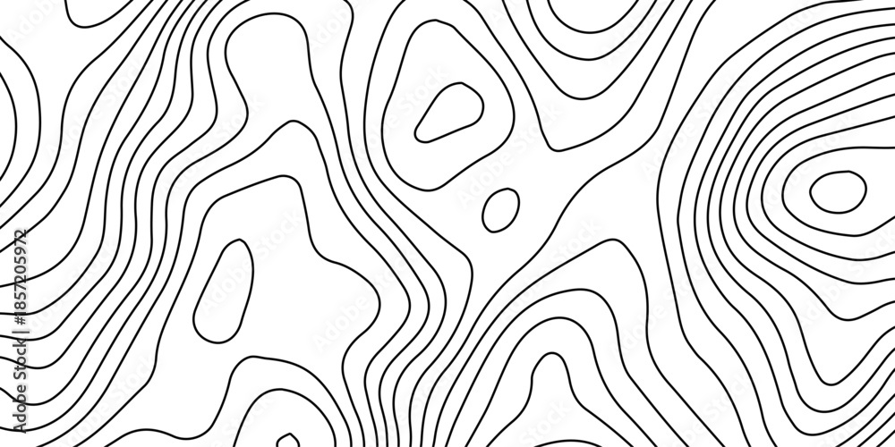 Fototapeta premium Seamless black and white abstract vector pattern with geometric wave lines and floral swirl shapes for a decorative textile wallpaper background