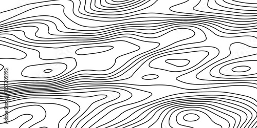 Seamless geometric wave pattern vector illustration with black and light swirl lines creating an abstract textured water backdrop for textile art and modern wallpaper design