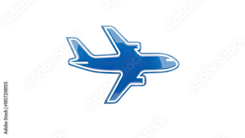 Wallpaper Mural 3D Blue airplane icon on transparent background Torontodigital.ca