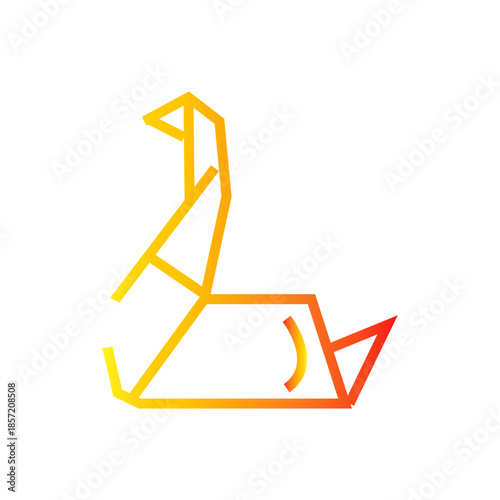 vector illustration of an paper animal gradient icon