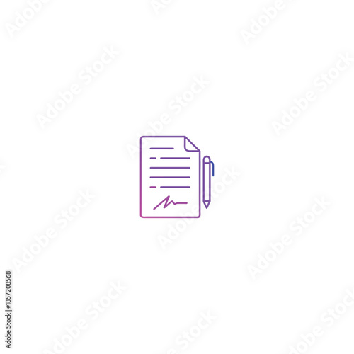 Signed-document-make-a-very-nice-Gradient-outline-art-Vector Illustration.