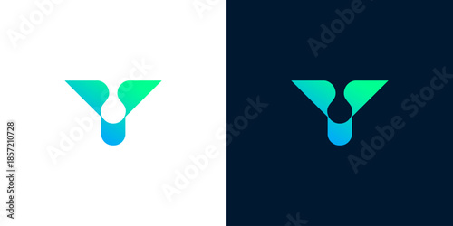 Abstract Letter Y Logo Design featuring Dynamic Fluid Shapes and a Vibrant Gradient for Modern Technology and Branding Initiatives