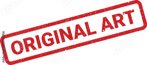 Red rectangular grunge stamp with ORIGINAL ART text, highlighting the authenticity of a creative piece