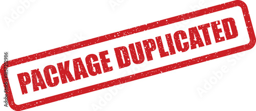 Textured rectangular mark resembling a rubber stamp indicating a package has been duplicated