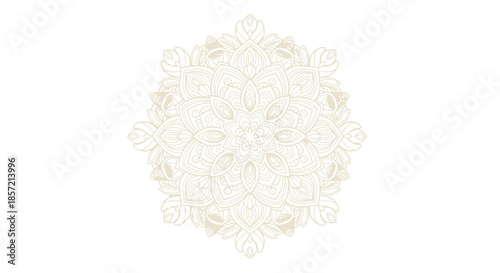 Elegant beige mandala pattern on a white background