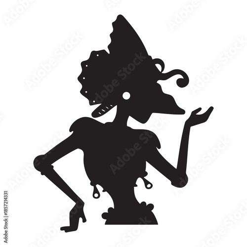 Cute cartoon zombie and winged angel characters in a black silhouette vector illustration art style featuring a devil monster head and a mythical pegasus horse symbol