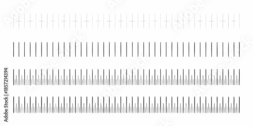 Abstract arrangement of parallel lines in varying densities and lengths