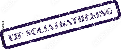 Festive Purple Eid Social Gathering Grunge Rubber Stamp for Holiday Events