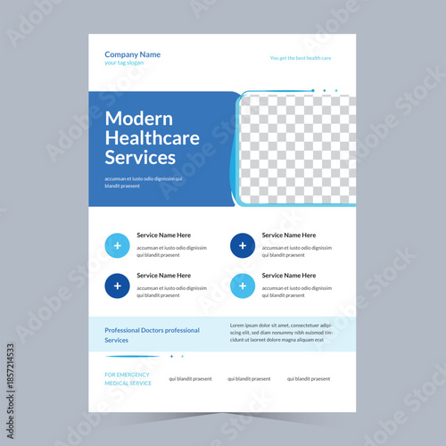 Professional Healthcare Services flyer template | Trusted Medical Care