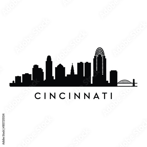 Wallpaper Mural Cincinnati skyline illustration a modern cityscape with iconic buildings Torontodigital.ca