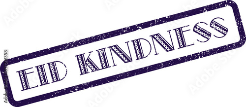 Textured purple rubber stamp featuring the words Eid Kindness for festive holiday celebrations and greetings