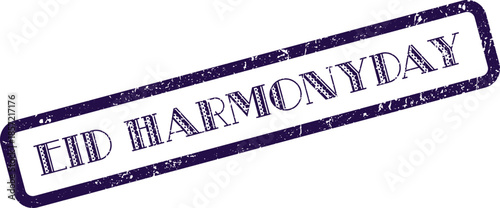 Distressed rubber stamp imprint for Eid Harmony Day signifying peace and togetherness