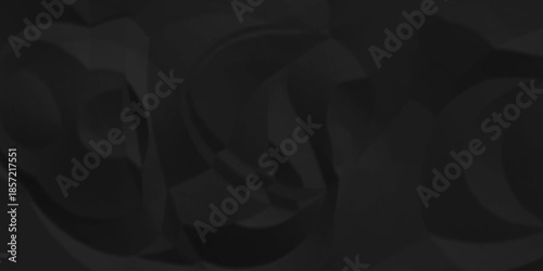 Black crumpled paper background texture pattern overlay. crinkled wrapper rumple wrinkled high resolution arts craft and Seamless black crumpled paper.