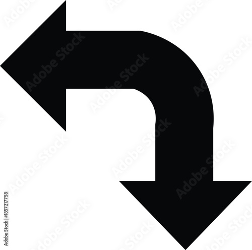 Arrow pointing down and to the right Vector