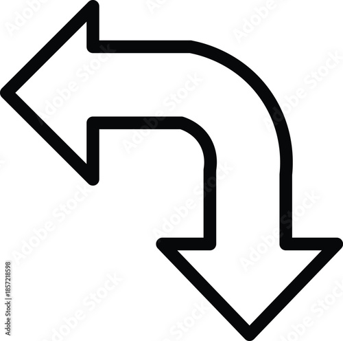 Arrow pointing down and right Vector