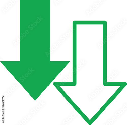 Green downward arrows Vector