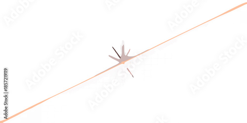 Minimalist abstract design featuring a diagonal line and a burst of light