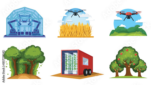 Modern sustainable farming technology and agriculture innovations, Generative AI.