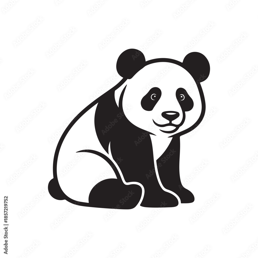 Obraz premium panda bear with a bamboo