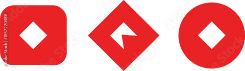 Red geometric button icons set with rounded square, diamond arrow, and circle shapes for modern user interface design Free Download Red geometric button icons set with rounded square, diamond arrow, and circle shapes for modern user interface design - GFXLoad