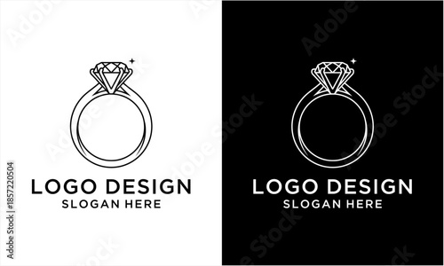 Elegant Diamond Ring Logo Design for Jewelry Brand.