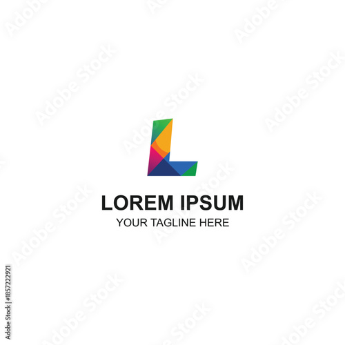 Free Download Colorful mosaic geometric letter L logo design for creative business with Creative Illustration - GFXLoad