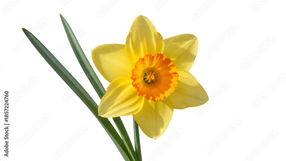 Fototapeta premium Yellow daffodil isolated on transparent background