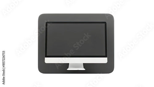 3D Computer Monitor Icon on transparent background