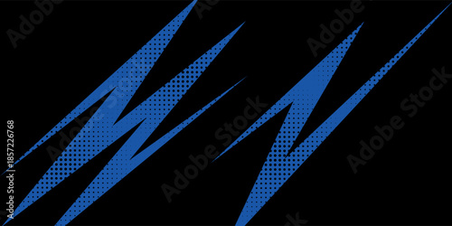 sports background, banner design in blue and black with pointed shapes and empty space. brush stroke pattern. vector modern.