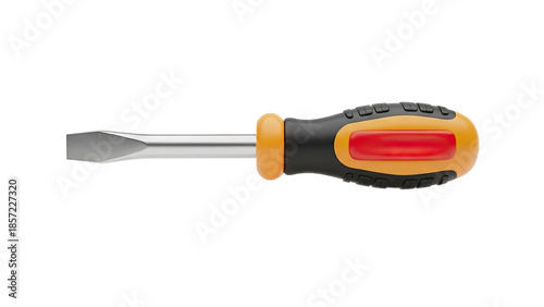 3D Flathead Screwdriver Tool on transparent background