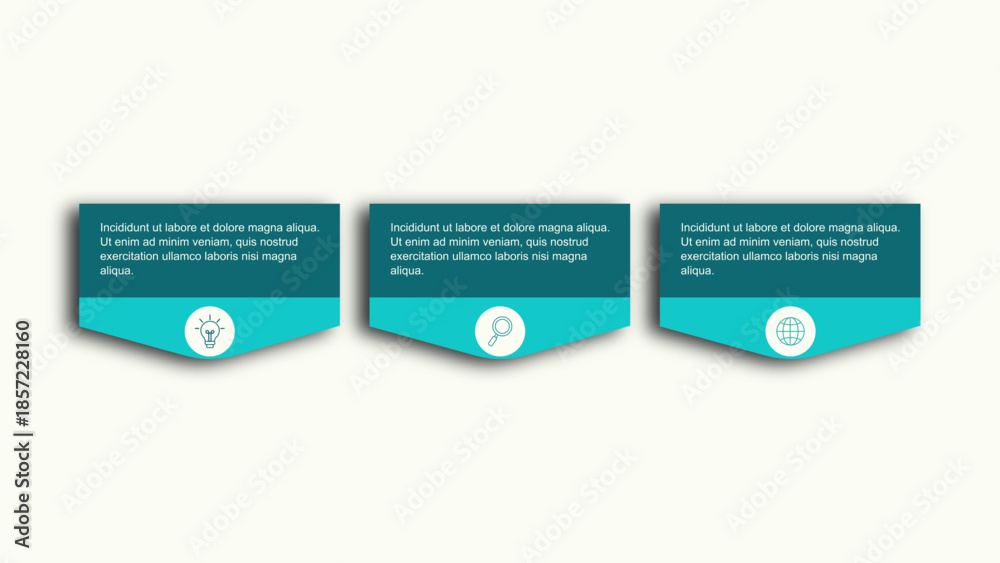 Fototapeta premium modern design template for infographics. Infographic template for business. Business infographic template. 3 Step timeline journey. Process diagram, 3 options on white background, Infograph elements,