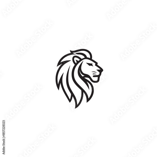 Lions Tail icon line art predator design