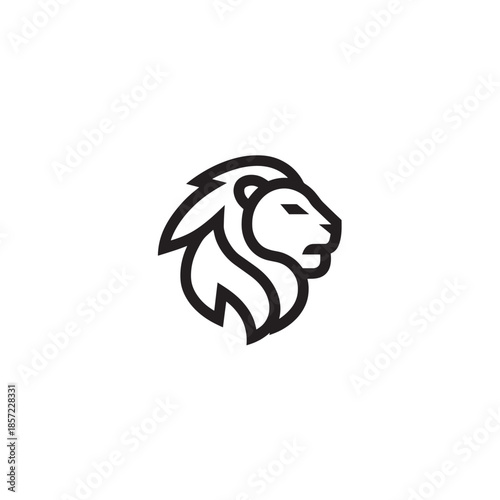 Lions Tail icon line art predator design