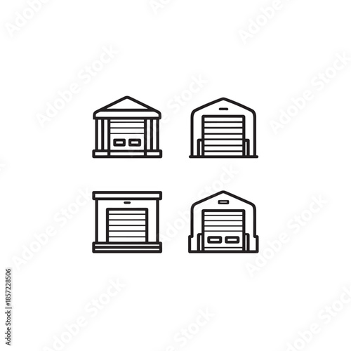 Loading dock icon line art warehouse equipment