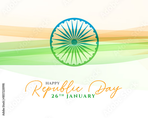 26th january happy republic day background with indian flag