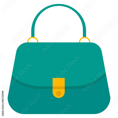 Elegant Teal Handbag with Gold Clasp Detail